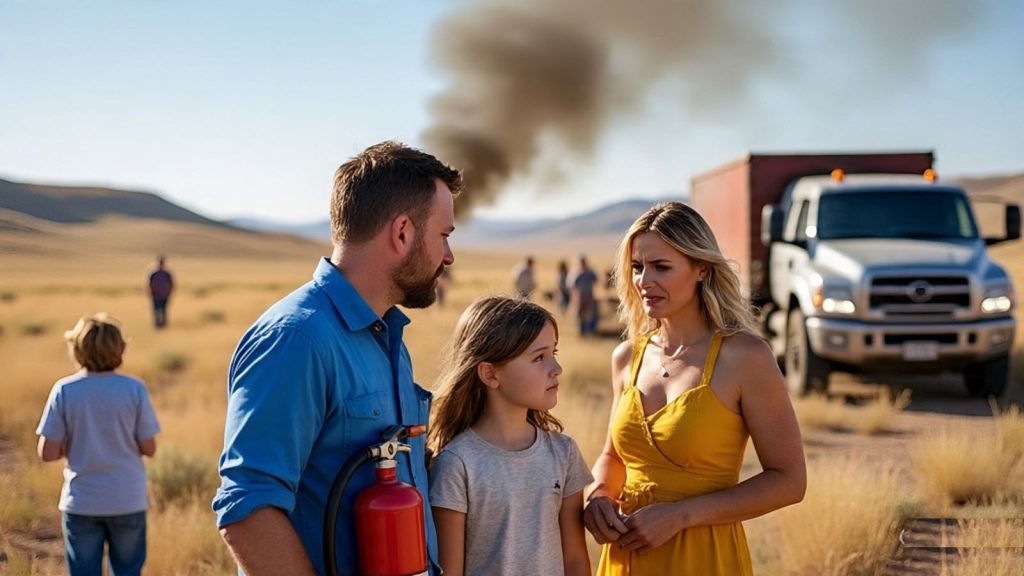 Truck Caught Fire in Wyoming