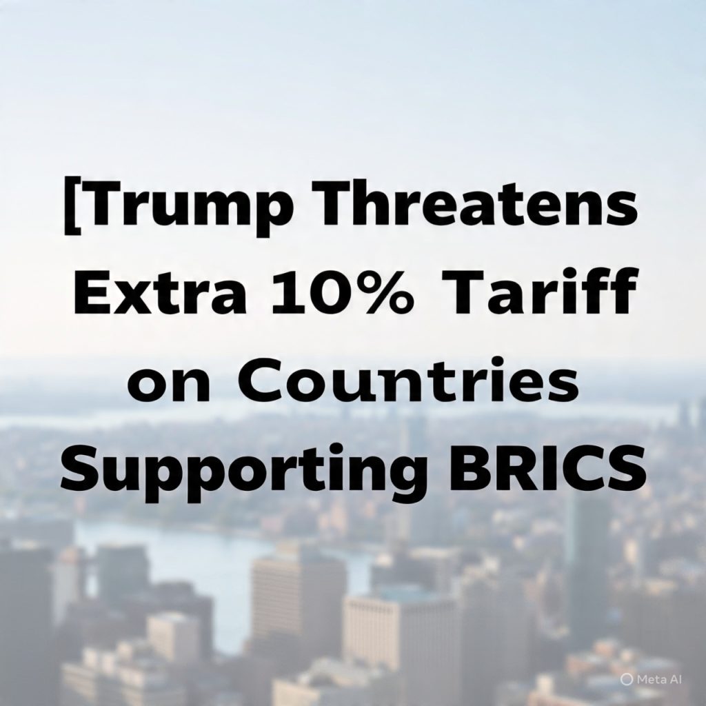 Trump Threatens Extra 10% Tariff on Countries Supporting BRICS Policies: A New Chapter in Global Trade Tensions